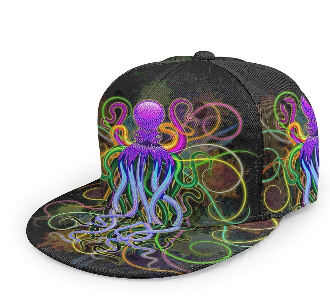 Hippie Trippy Psychedelic Octopus Unisex 3D Printing Snapback Caps Adjustable Hat Trucker Hats Baseball Cap