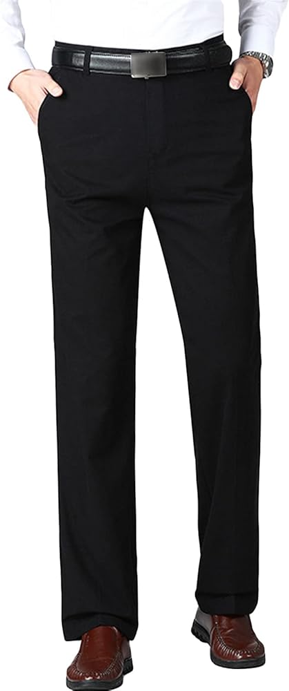 Men Lightweight Stylish Stretch Dress Pant Solid Color Slim Fit Skinny Comfort Suit Pant Casual Business Trousers