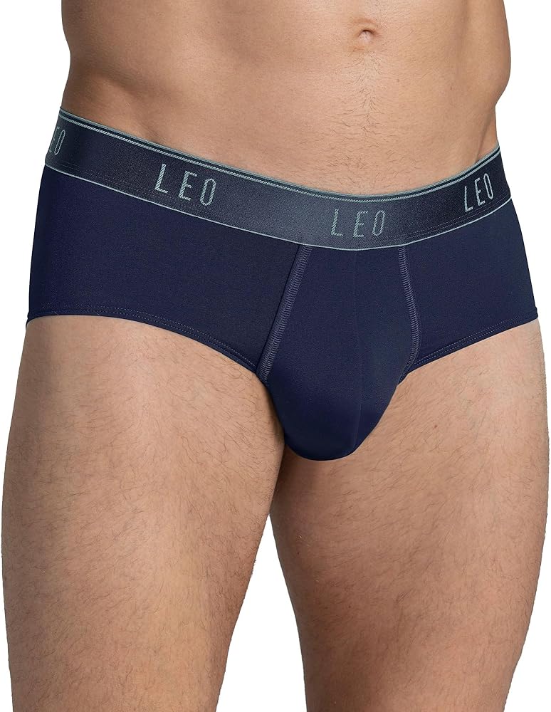 LEO Quick-Dry Microfiber Mens Briefs - Comfy Men's Underwear with Ergonomic Pouch