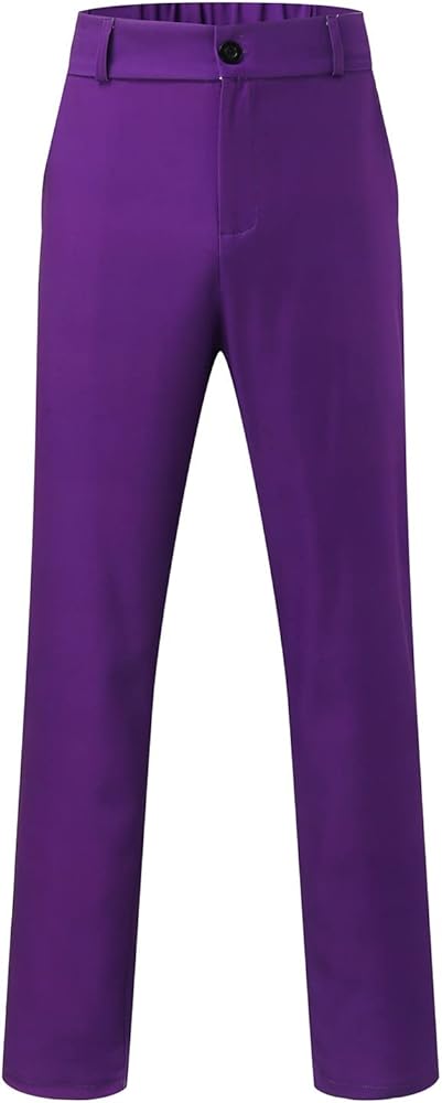 Men's Pants Classic Bright Color Slim Fit Expandable Waist Stretch Hidden Skinny Lightweight Premium Dress Pants