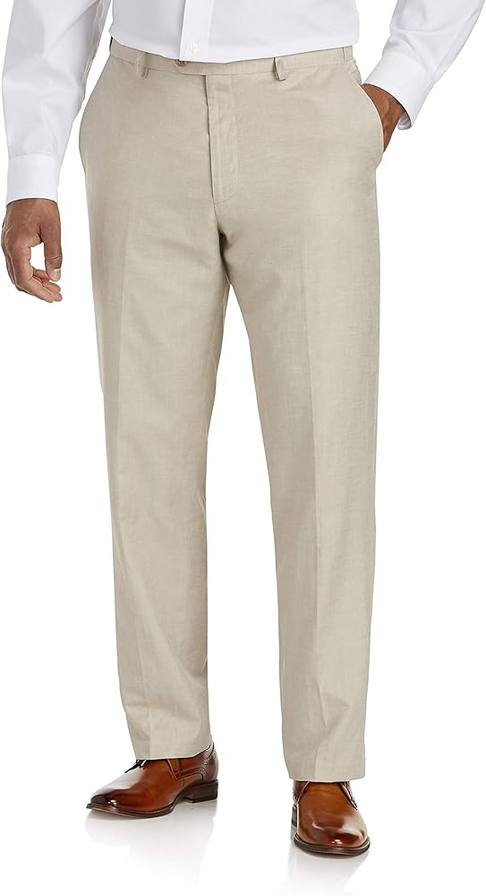 Oak Hill by DXL Men's Big and Tall Linen-Blend Suit Pants