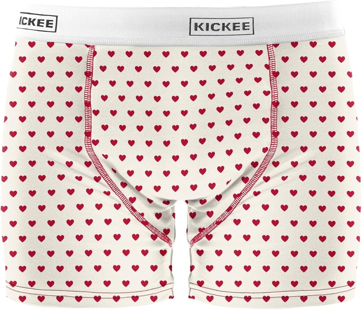 KICKEE Full of Hearts Men’s Underwear, Silky Soft and Comfy Fitted Underwear