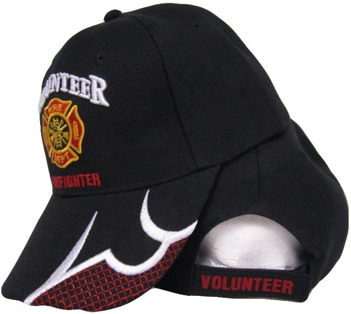 AES Black Volunteer Firefighter Fire Fighter Dept. Department Baseball Cap Hat