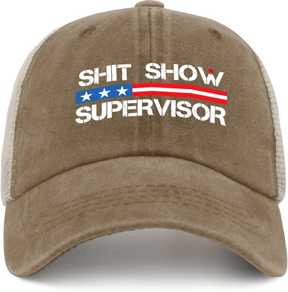 Meme caps for Men Shit Show Supervisor Cap Meme Gifts for Men