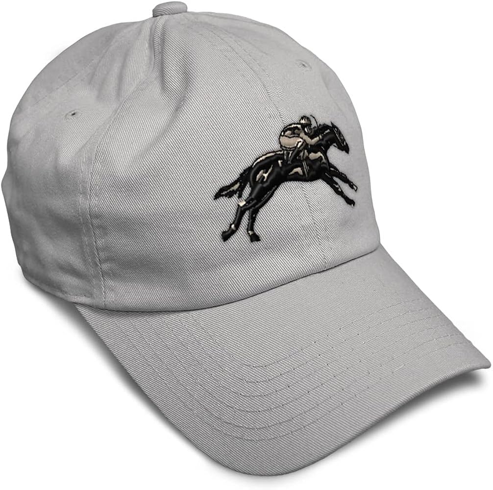 Soft Baseball Cap Jokey Horse Race Embroidery Farm and Domesticated Animals Cotton Dad Hats for Men & Women