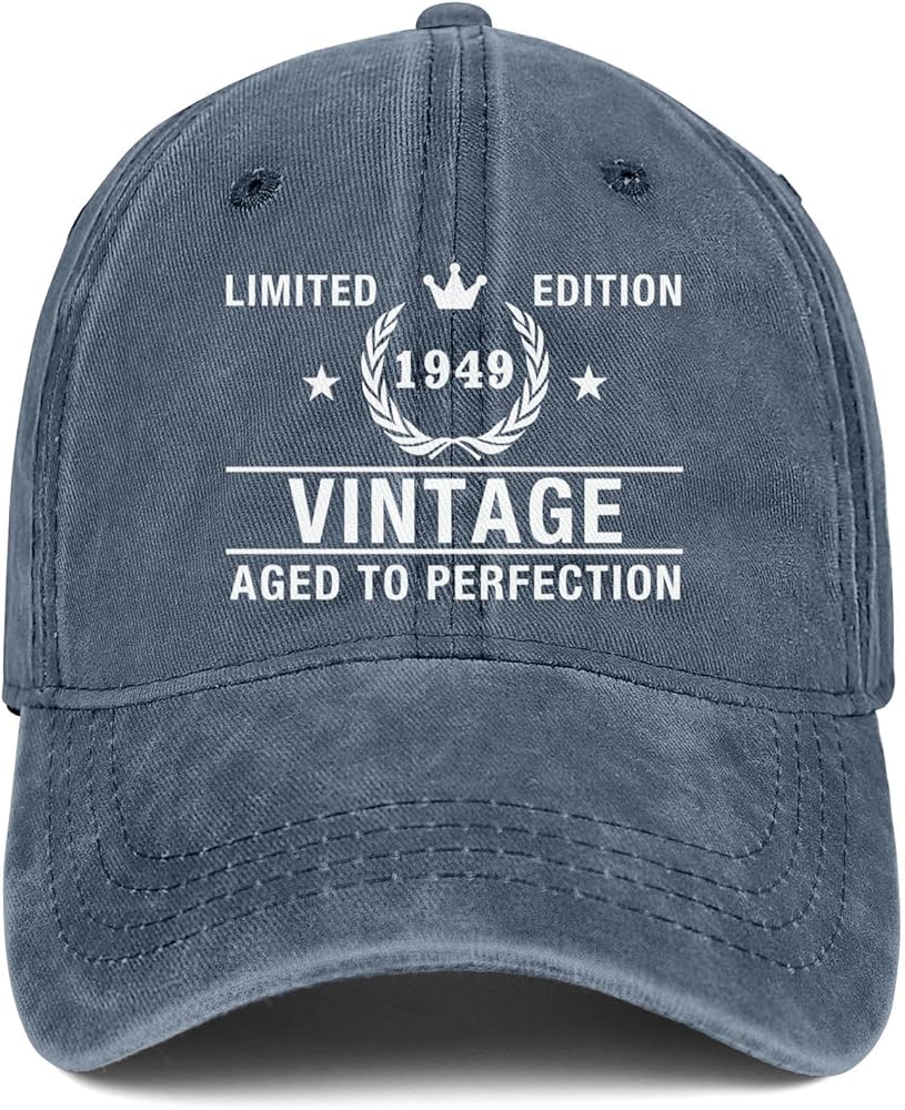 75th Birthday Gifts for Men Women Hats 75 Vintage Embroidered Baseball Cap