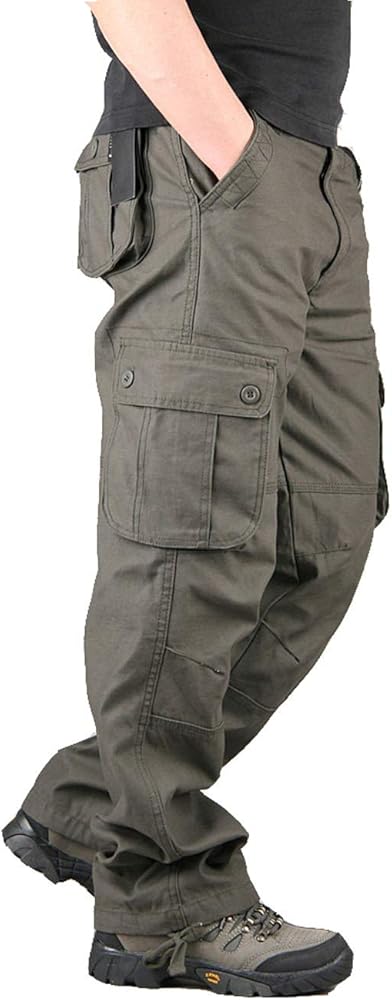 Lilychan Men's Lightweight Cargo Trouser Hiking Pants Army Combat Work pants Casual Pants with 6 Pocket