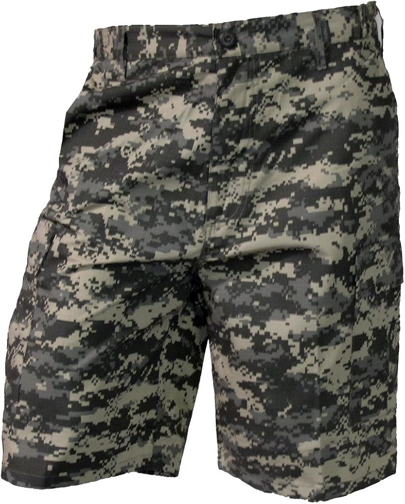 Men's Casual Street Cargo Shorts Army Military BDU Rip Stop Camo Shorts