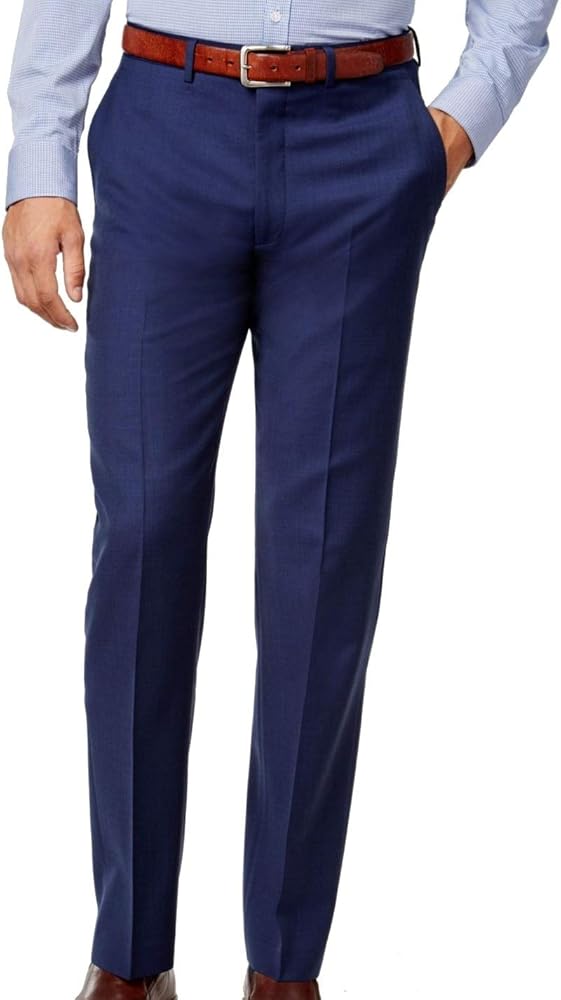 Ryan Seacrest Mens Wool Sharkskin Dress Pants Blue 30/32