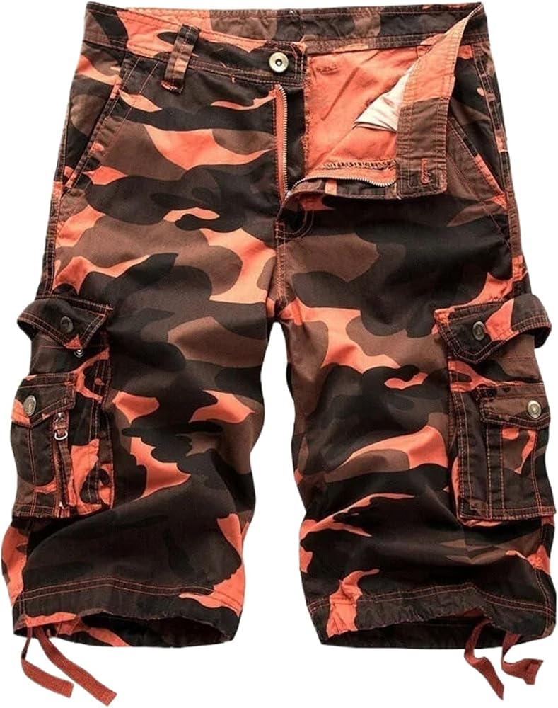 WOLONG Cargo Shorts Men Summer Hip Hop Casual Multi-Pocket Outdoor Cargo Short Pants