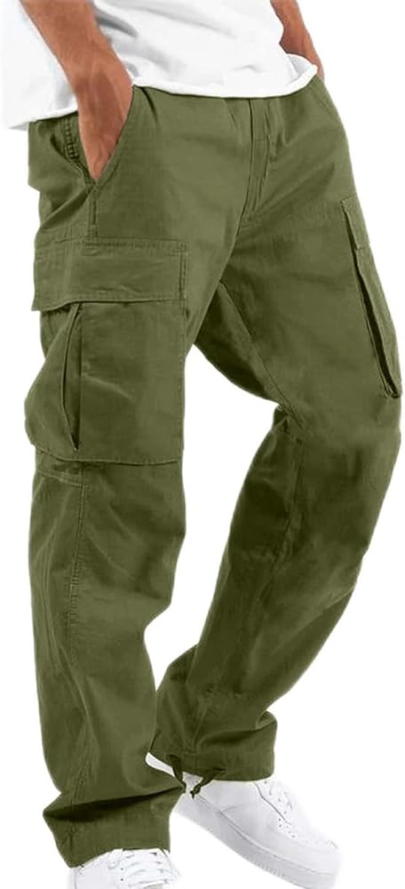 Tactical Pants,Men's Cargo Pants Relaxed Fit Sport Pants Jogger Sweatpants Drawstring Outdoor Trousers with Pockets