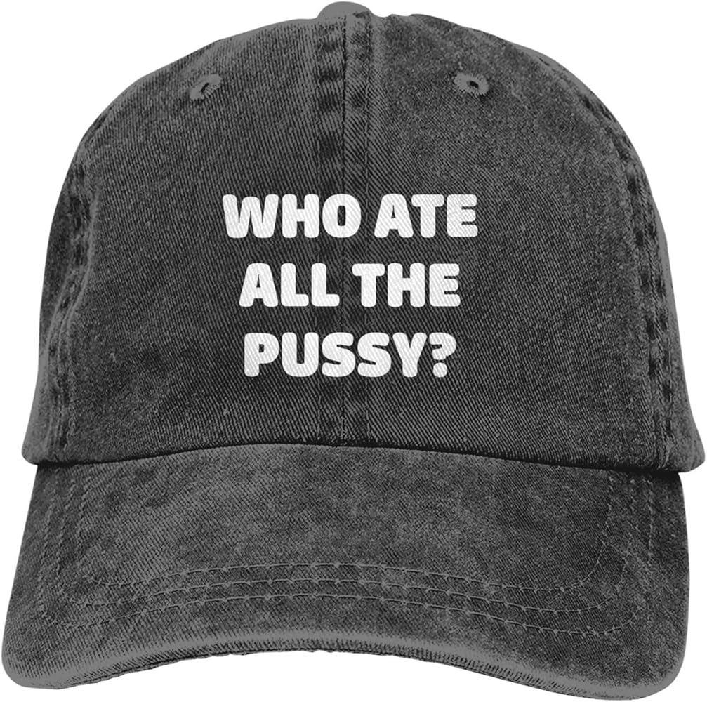 Who Ate All The Pussy Hat Black Baseball Cap for Men Women Adjustable Classic Washed Cooton Trucker Hats