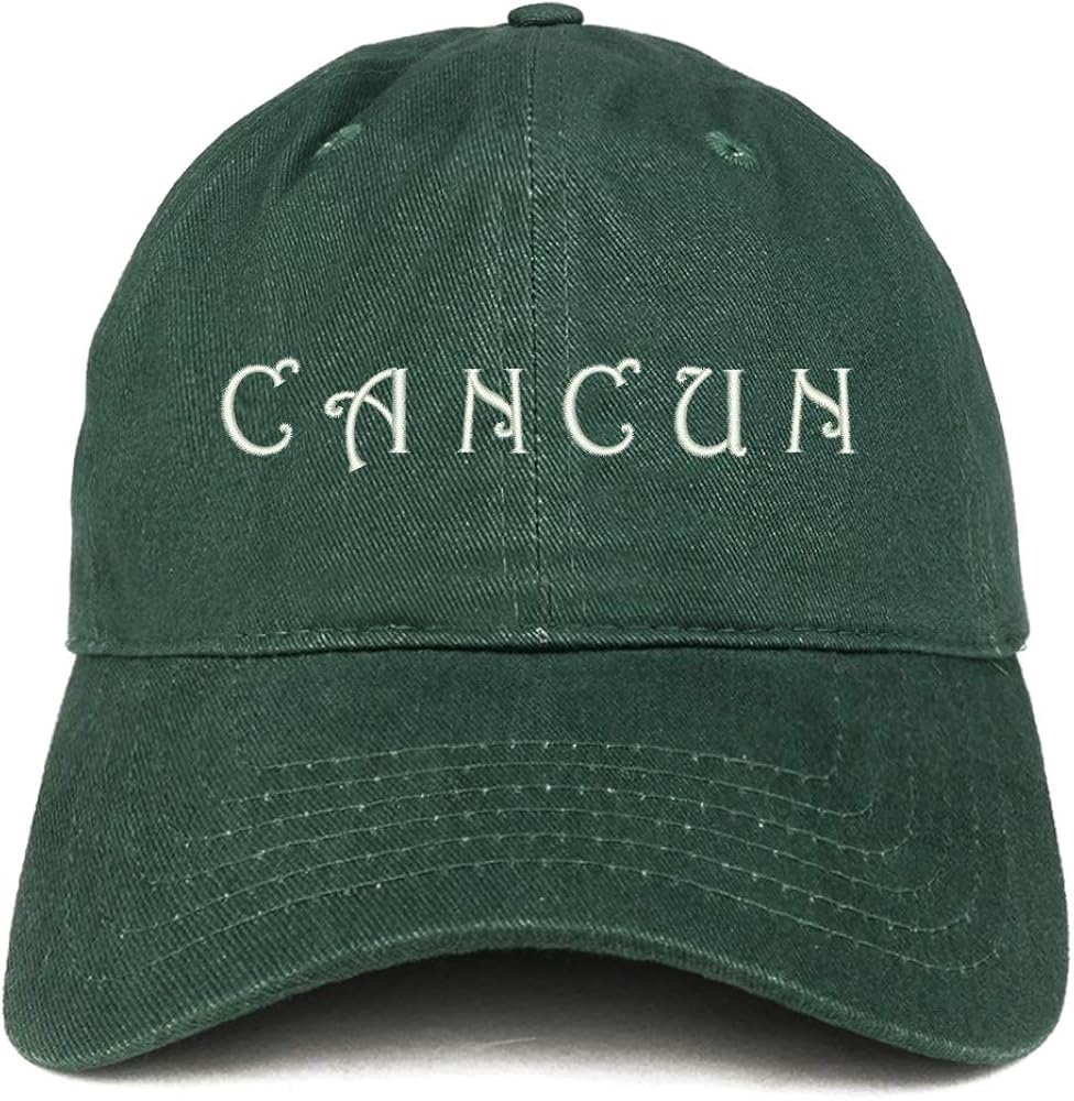 Trendy Apparel Shop Cancun Mexico Embroidered 100% Cotton Adjustable Cap Dad Hat