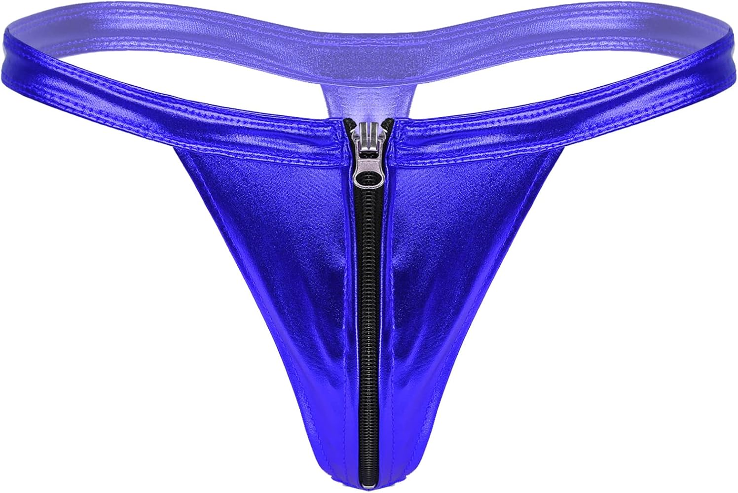 CHICTRY Men Sexy Underwear Zipper Pouch Stretchy T Back G-String Low Rise Thongs Panties Nightclub