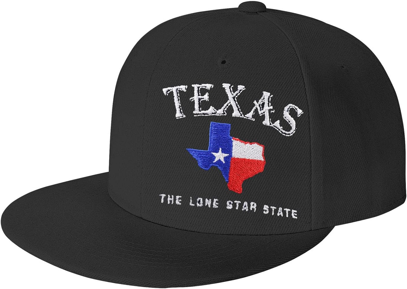 Texas Lone Star State Snapback Hat, Texas State Flag Map Embroidered Flat Bill Baseball Cap