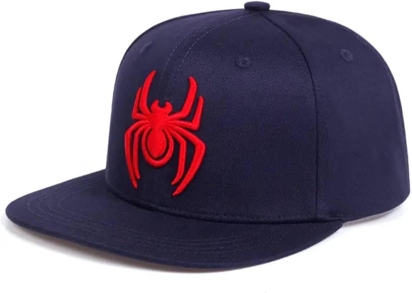 Flat Brim Hat Spiderman Unisex Hat Cap Adjustable Snapback Cap for Men Women Boys Girls Navy