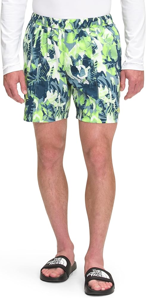 THE NORTH FACE Printed Class V 7" Pull-On Shorts Sharp Green Tropical Camo Print MD 7