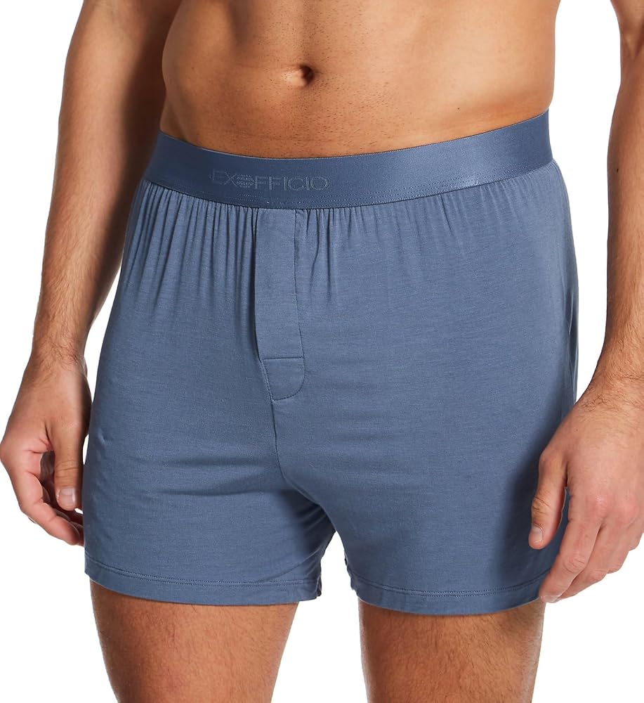 ExOfficio Men's Everyday Boxer (as1, alpha, m, regular, regular, Steel Blue)