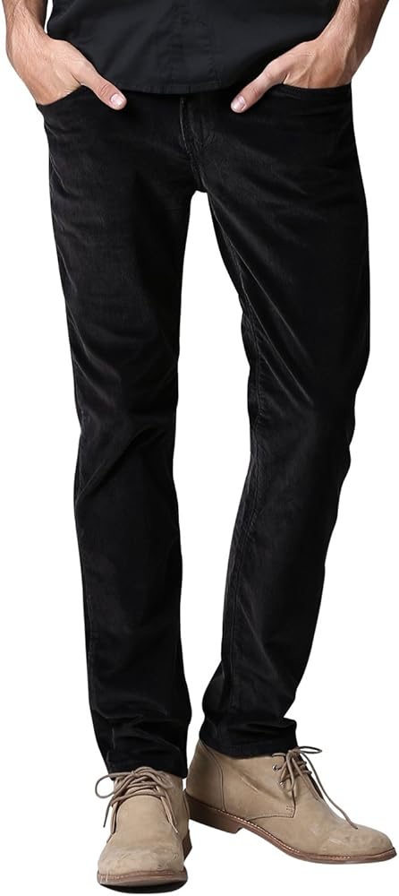 Match Men's Slim-Tapered Flat Front Casual Corduroy Pants