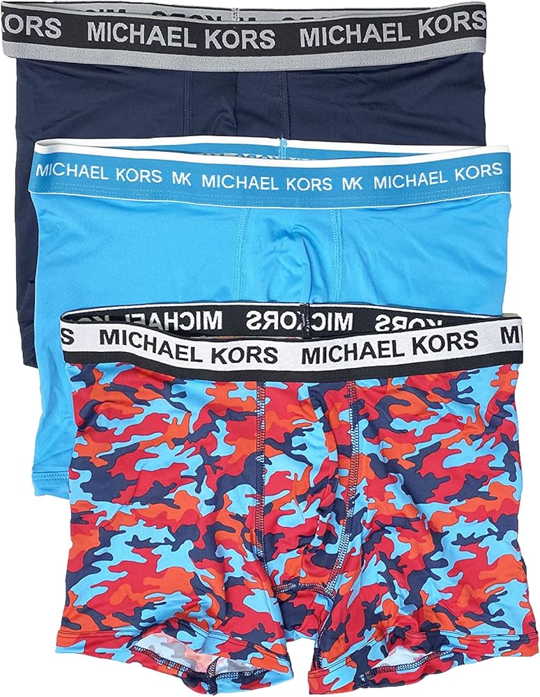 Michael Kors Men`s Performance Poly Logo Band Boxer Briefs 3 Pack (B(9F31X10953)/B, Medium)