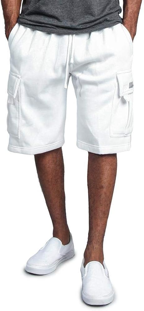 G-Style USA Men's Solid Fleece Heavyweight Cargo Shorts