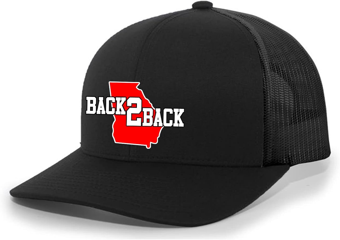 Mens Georgia Hat Team Color Back to Back Champs Embroidered Hat Bulldogs Fan Mens Mesh Back Trucker Hat