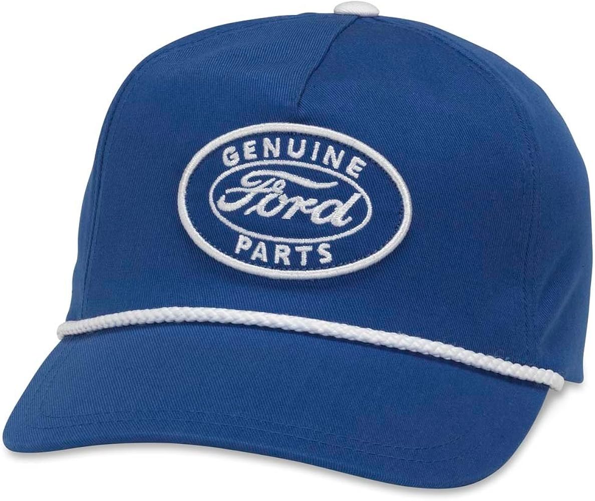 AMERICAN NEEDLE Cappy Trucker Adjustable Snapback Hat, Ford, Blue/White (FORD-1810A)