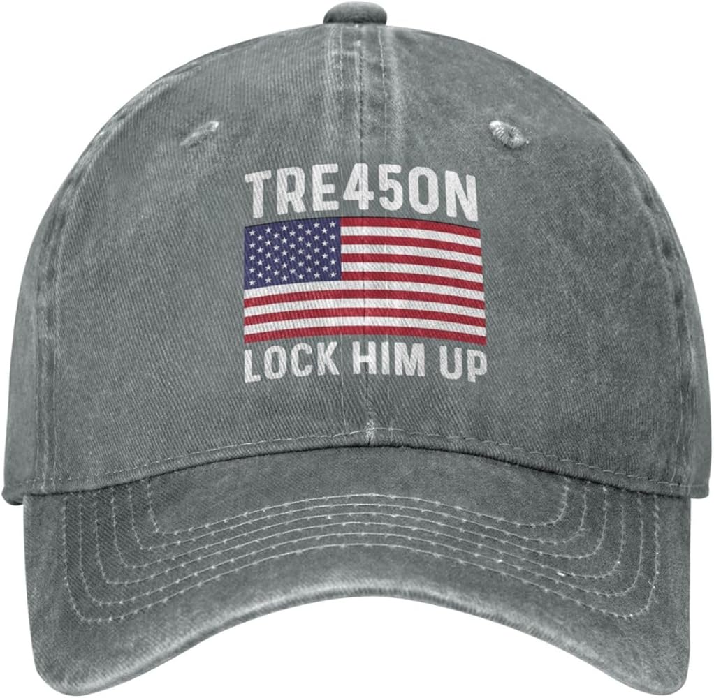 Tre45on Anti Trump Lock Him Up Cap for Men Dad Hats Funny Hat