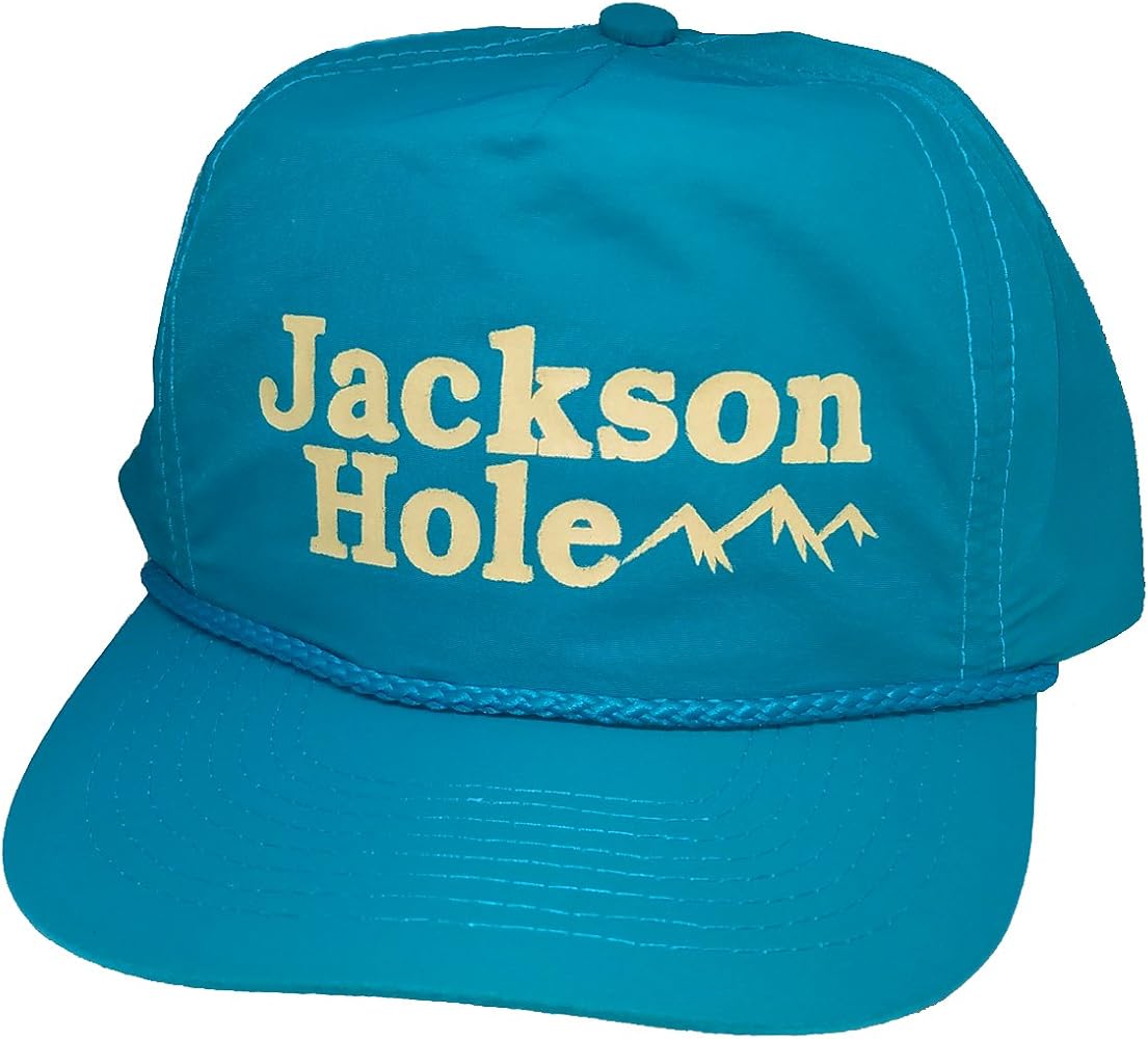 Jackson Hole Wyoming Ski Turquoise Boardwalk Hat Cap Summer Nylon Snapback