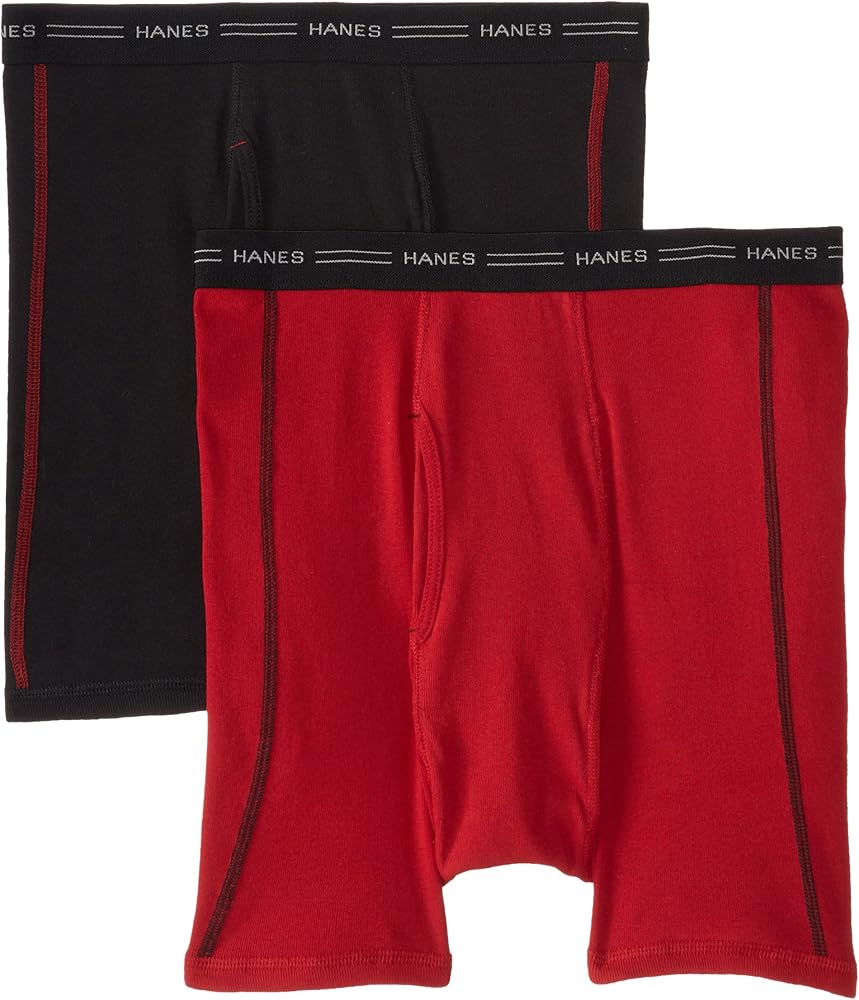 Hanes Men's Boxer Briefs Pack, Cotton Boxer Brief Underwear, Moisture-Wicking Sexy Boxer Briefs, 2-Pack (Colors May Vary)