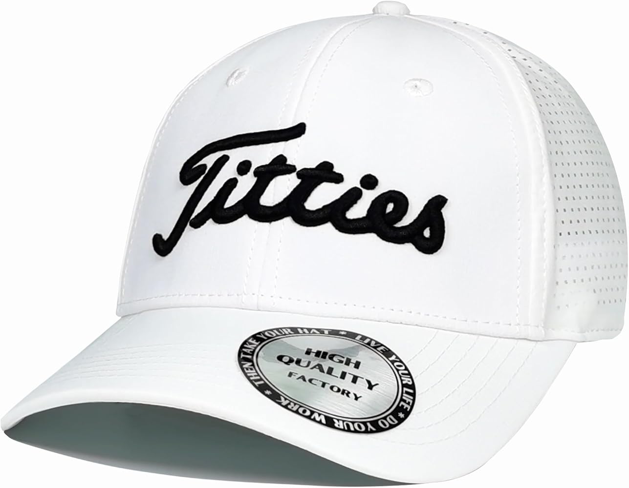 Titties Hat Tittiess Golf Hats for Men Women,Funny Tittes Hat, Titliest Cap, White and Black