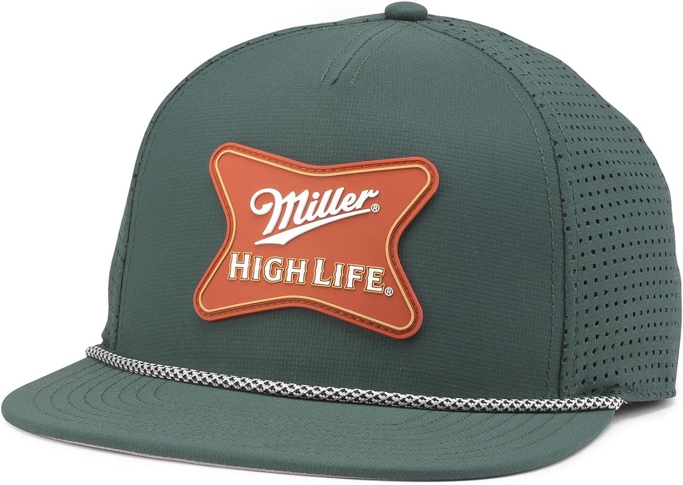 AMERICAN NEEDLE Miller High Life Buxton Pro Adjustable Snapback Baseball Hat, Dark Green (23003A-MHL-DGRN)