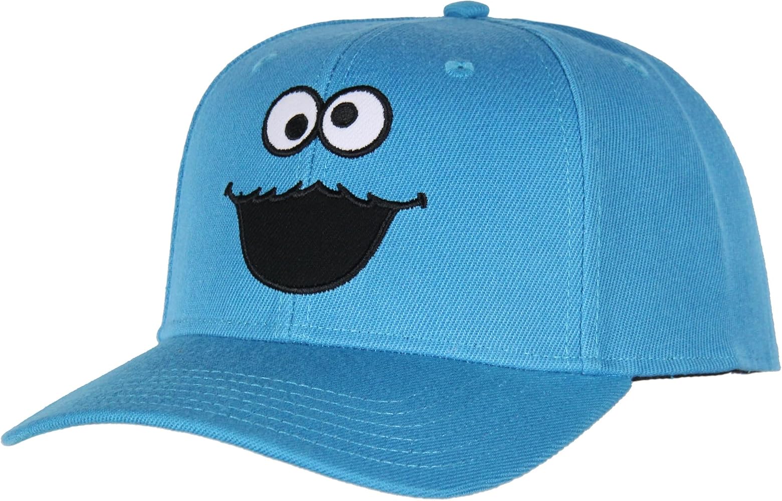 Sesame Street Cookie Monster Mens' Snapback Hat Adult Precurve Adjustable Cap | Perfect for Everyday Wear Blue