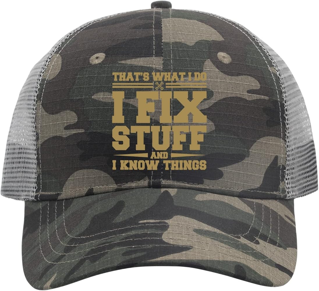 That's What I Do I Fix Stuff and I Know Things Dad Hats for Men Graphic Baseball Cap Adjustable