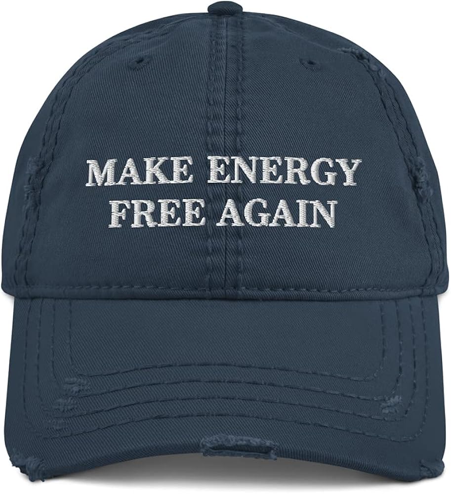 Make Energy Free Again Hat (Embroidered Distressed Dad Cap) Nikola Tesla Hat