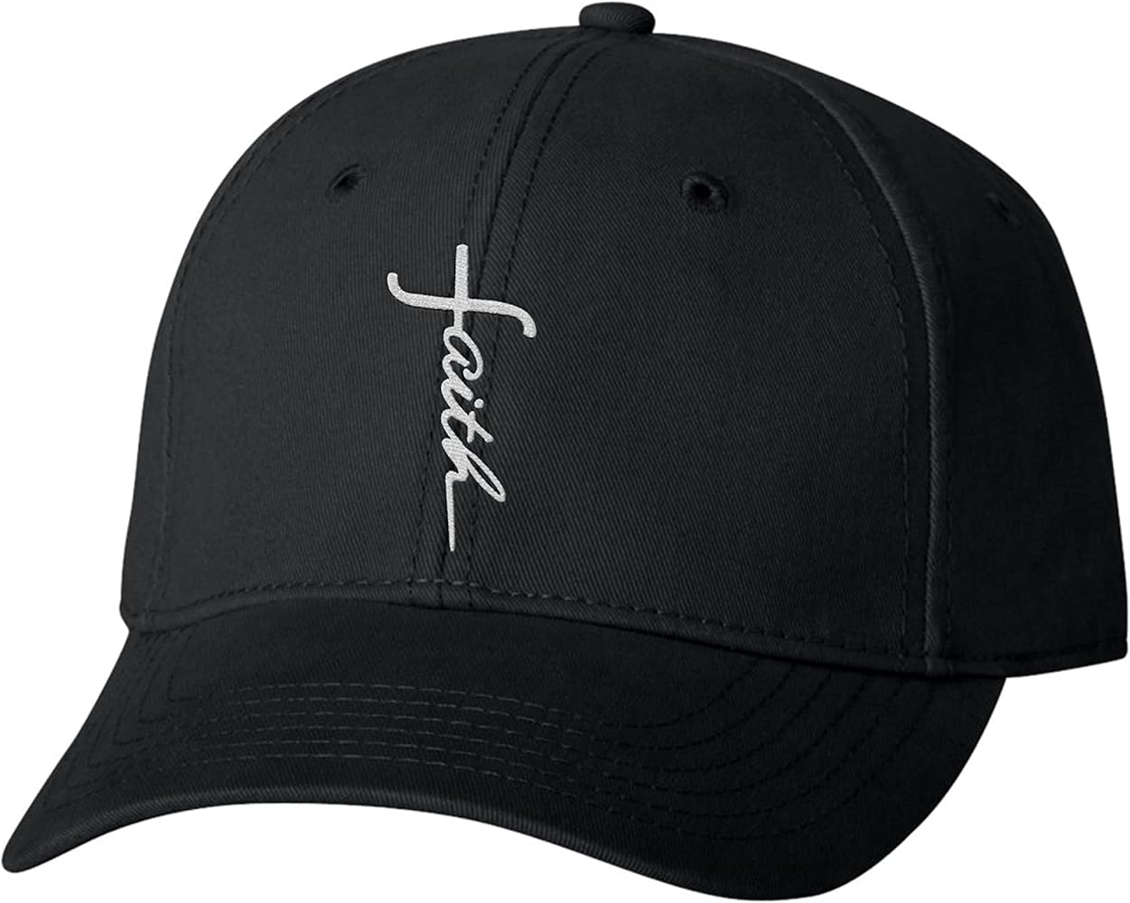 Go All Out Faith Cross Letters Christian Jesus Dad Deluxe Trucker FlatBill Baseball Embroidered Hat