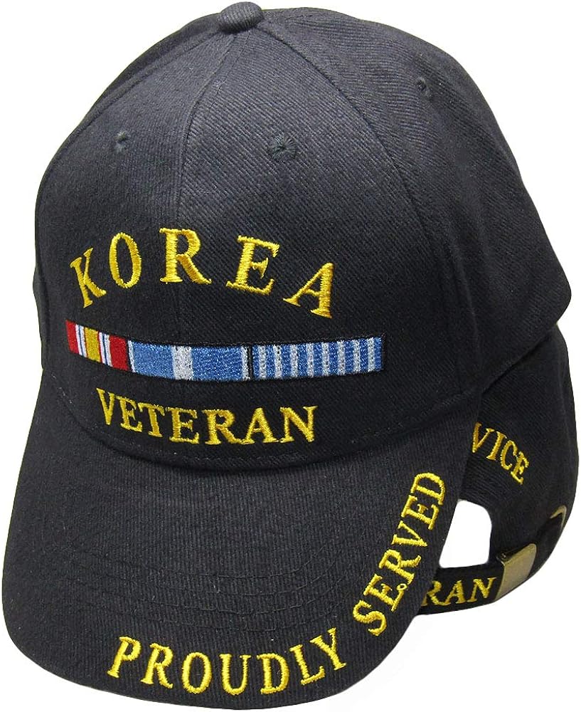 AES Korea Korean War Veteran Proudly Served Embroidered Hat Black Ball Cap EE 0508