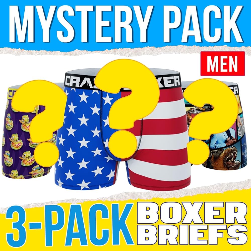 CRAZYBOXER Mystery Pack Men's Underwear Resistant Original Boxer Brief Freedom of movement (3 PACK)