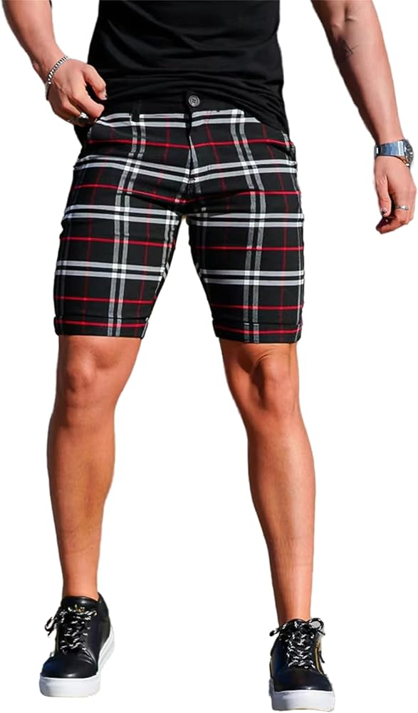 Mens Slim Fit Shorts Stretch Short Pants Casual Shorts Business Pants Office Fashion Skinny Pants