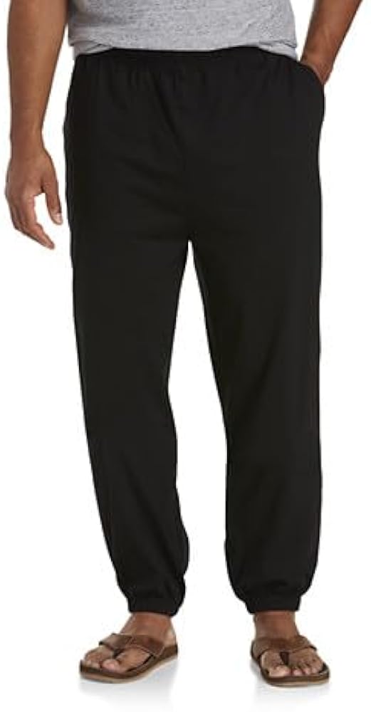 Harbor Bay by DXL Men's Big and Tall Cinched-Hem Jersey Pants