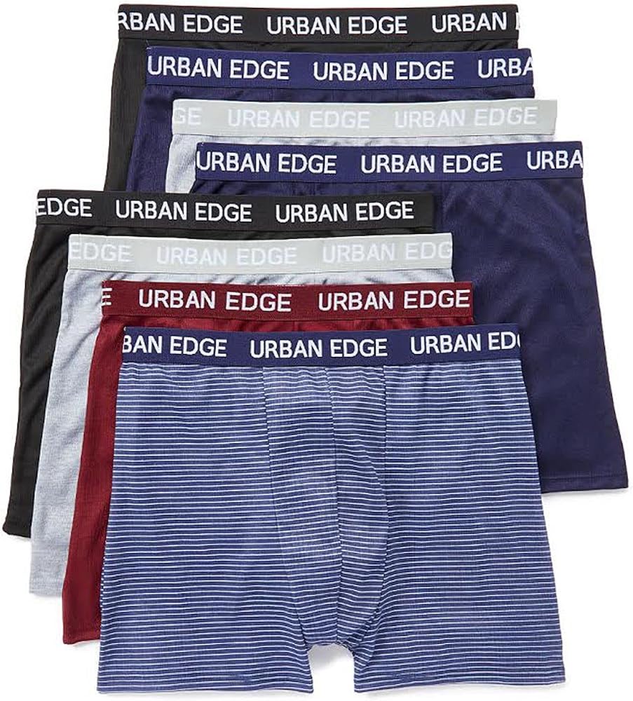 8 Pack Urban Edge Men's Underwear Multipack Boxer Briefs, Assorted