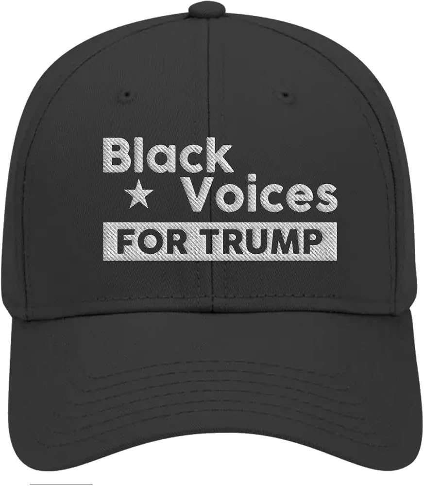 Trenz Shirt Company Men's Black Voices for Trump Baseball Cap