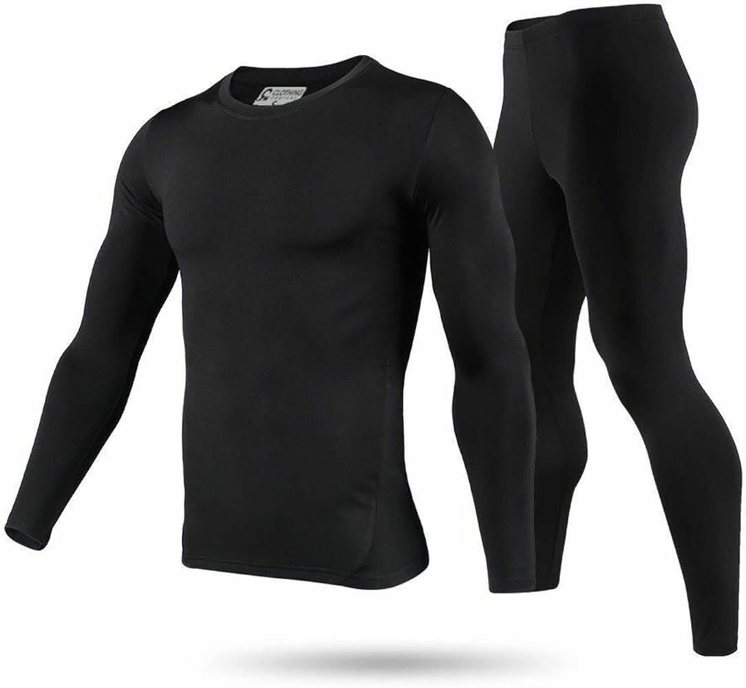 9M Men's Ultra Soft Thermal Underwear Base Layer Long Johns Set with Fleece Lined