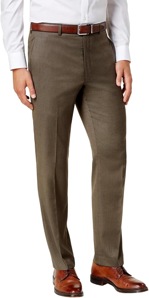 Lauren by Ralph Lauren Mens Dress Pants Pleat Stretch Brown 34