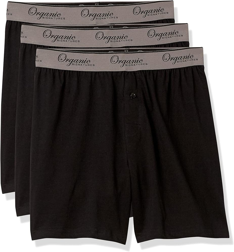 Men's Boxers 100% Organic Cotton, Soft Boxers for Men, 3-Pack