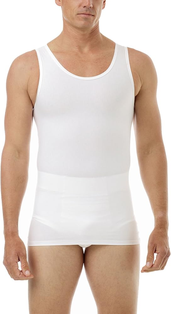 MagiCotton Gynecomastia Chest and Tummy Compression Tank | Slimmer Trimmer Back Support Posture Shirt