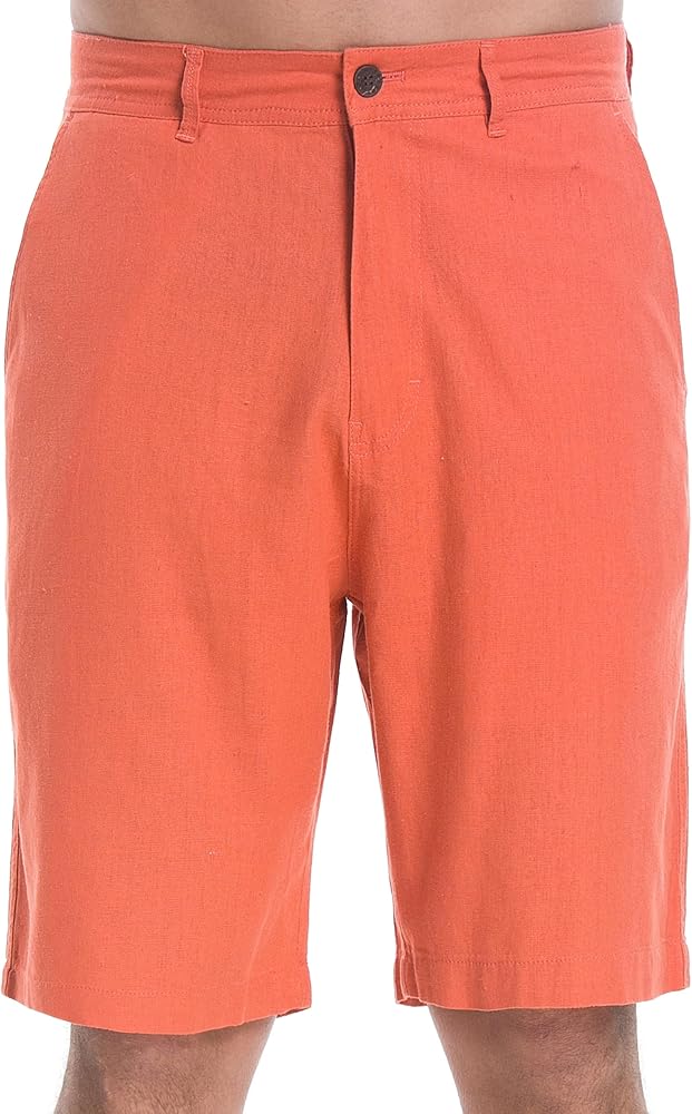 Lavenderi Men's Linen Classic Relaxed Fit Short with Pocket