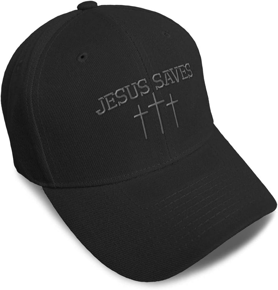 Speedy Pros Baseball Cap Jesus Saves Gray Embroidery Dad Hats for Men & Women Strap Closure