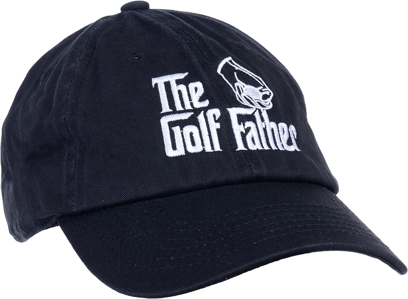 Ann Arbor T-shirt Co. The Golf Father | Funny Saying Golfing Cap, Golfer Low Profile Dad Baseball Hat Black