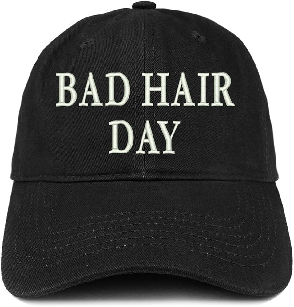 Trendy Apparel Shop Bad Hair Day Embroidered Brushed Cotton Dad Hat Cap